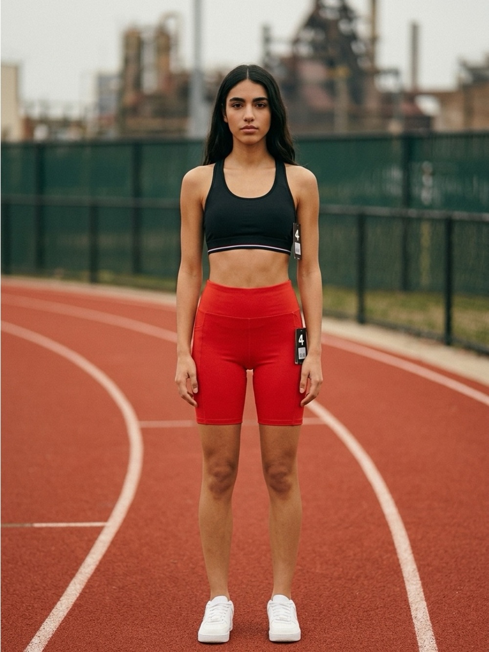 Fourlaps Women’s High-Waist Red Bike Shorts 
(I have both pieces)